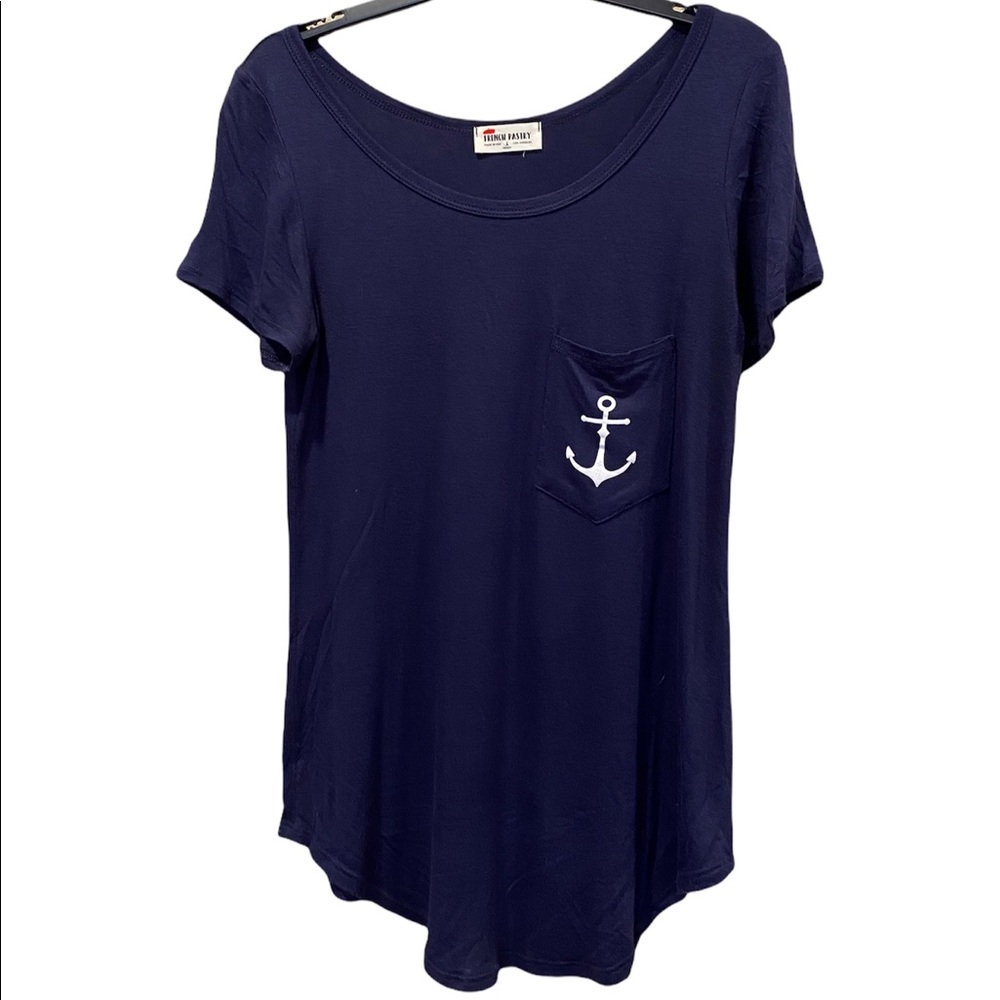 Large Navy French Pastry Hope Is The Anchor of My Soul T-Shirt